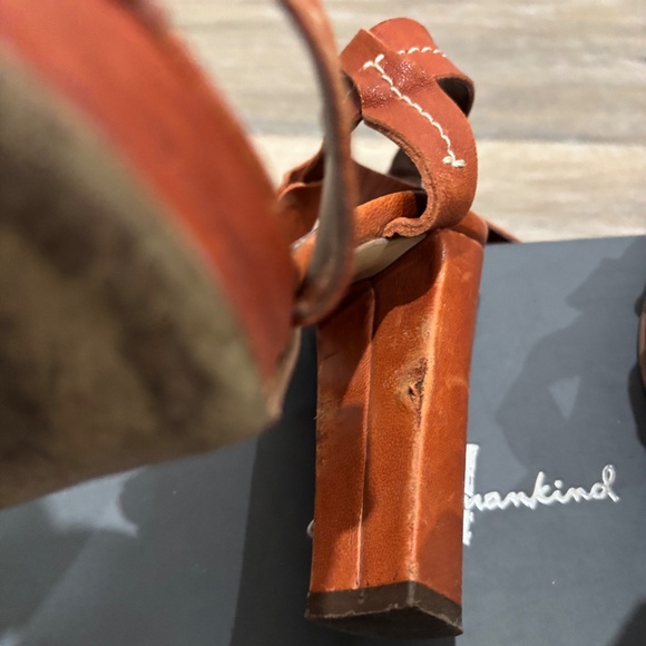 7 FOR ALL MANKIND NAOMI LEATHER PLATFORM SANDLE - Picture 8 of 15